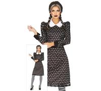 FIESTAS GUIRCA Déguisement Fille de Famille Gothique - Robe Noire Elégante - Déguisement Halloween Femme Taille 42-44 L