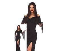 FIESTAS GUIRCA Déguisement Goth Famille Mère Femme - Robe Longue Noire Élégante Costume Gothique - Costumes d'Halloween pour Femme Taille XL