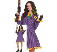 FIESTAS GUIRCA Déguisement Harlequin Killer pour Femme - Costume de Bande Dessinée Fantaisie avec Jupe Violette - Costumes d'Halloween pour Femme Taille S