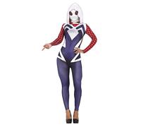 FIESTAS GUIRCA Déguisement Héroïne à Capuche Femme - Combinaison Super Héros Rouge et Noir avec Capuche - Costume pour Femme Taille S 36-38