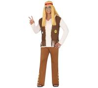 FIESTAS GUIRCA Déguisement Hippie Années 60 Costume Adulte Homme Taille L 52-54