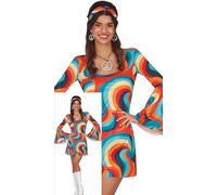 Guirca Déguisement courbes multicolores années 70 femme (M) L