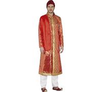Fiestas Guirca – Déguisement indien traditionnel Bollywood homme – Rouge L