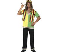 Guirca – Déguisement jamaïcain Rastafari Reggae – Homme Jaune Taille L