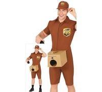 FIESTAS GUIRCA Déguisement Livraison spéciale - Déguisement coquin pour hommes - Costume drôle pour hommes avec un emballage spécial - Déguisement pour enterrement de vie de garçon taille L