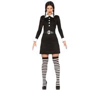 Fiestas Guirca – Déguisement Jeudi Fille Famille Gothique – Robe courte noire – Femme L 42-44