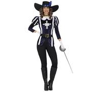 FIESTAS GUIRCA Déguisement Mousquetaire Bleu Femme - Costume pour Femme incl. Chapeau Mousquetaire Taille S 36-38