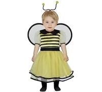 FIESTAS GUIRCA Déguisement Petite Abeille Bébé - Robe Abeille Noire et Jaune incl. Bandeau Ailes et Abeille - Déguisement Fille 18-24 Mois