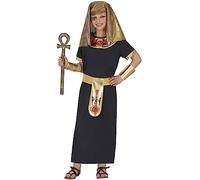 FIESTAS GUIRCA Déguisement Pharaon Noir pour Garçon - Tunique Roi Égyptien avec Coiffe Dorée - Déguisements pour Enfant 5-6 ans