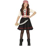 FIESTAS GUIRCA Déguisement Pirate pour Fille - Déguisement de Pirate incl. Robe & Foulard 7-9 ans
