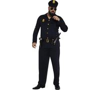 FIESTAS GUIRCA Déguisement Policier Homme - Uniforme de Police Bleu Marine avec Chapeau de Police - Déguisement Flic Homme Taille XL 56-58
