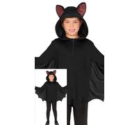 FIESTAS GUIRCA Déguisement Poncho Chauve-Souris Fille - Poncho Noir avec Capuche Oreilles de Chauve-Souris et Ailes de Chauve-Souris - Costumes d'Halloween pour Filles Âge 7-9 Ans