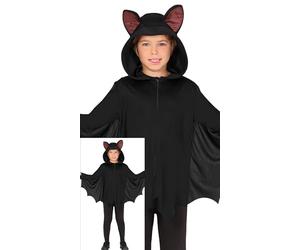 FIESTAS GUIRCA Déguisement Poncho Chauve-Souris Fille - Poncho Noir avec Capuche Oreilles de Chauve-Souris et Ailes de Chauve-Souris - Costumes d'Halloween pour Filles Âge 7-9 Ans