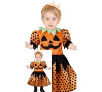 FIESTAS GUIRCA Déguisement pour Bébé Fille Jolie Citrouille - Costume de Citrouille Orange pour Tout-Petit - Bébés Filles Âge 2-3 Ans