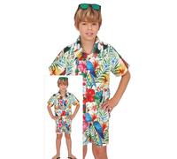 FIESTAS GUIRCA Déguisement pour Garçon Étoile Hawaïenne - Tenue de Fête d'Été avec Chemise et Short - Costume Aloha Majorque Costume pour Enfants Garçons - Garçons Âge 10-12 Ans