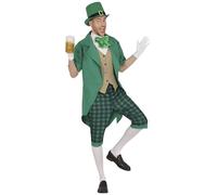 FIESTAS GUIRCA Déguisement pour homme Mr. Patrick - Charmant lutin vert - Costume Saint-Patrick pour homme Taille L 52-54
