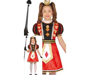 FIESTAS GUIRCA Déguisement Reine de Carreau Filles - Reine des Contes de Fées - Costume Enfants - Filles Âge 7-9 Ans