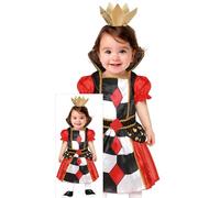 FIESTAS GUIRCA Déguisement Reine de Cœur pour Bébé - Costume de Reine de Conte de Fées pour Bébé - Déguisement pour Petites Filles - Bébés Filles Âge 12-18 Mois