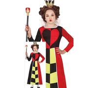 FIESTAS GUIRCA Déguisement Reine de Cœur Filles - Reine des Contes de Fées - Costume Enfants - Filles Âge 7-9 Ans