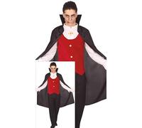 FIESTAS GUIRCA Déguisement Seigneur Vampire Homme - Costume Vampire Rouge comprenant Cape Vampire - Costumes Halloween Homme Taille Adulte XL
