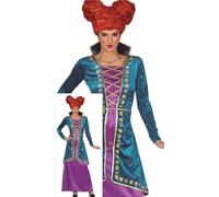 FIESTAS GUIRCA Déguisement Soeur Magique Sorcière Femme - Robe Violette et Turquoise - Costumes d'Halloween pour Femme Taille S