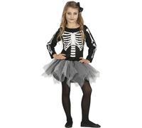 FIESTAS GUIRCA Déguisement Squelette Fille avec Robe Tutu Noir Blanc