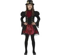 FIESTAS GUIRCA Déguisement Steampunk rouge glamour fille - Noir - 5 à 6 ans (110-115 cm)