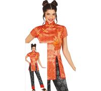 FIESTAS GUIRCA Déguisement traditionnel chinois pour femme - Kimono dragon japonais - Déguisement pour femme - Taille M