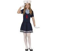 FIESTAS GUIRCA Déguisement Vintage Sailor Girls - Robe Marine Bleue Élégante - Costume Rétro Marine Enfants - Filles Âge 10-12 Ans