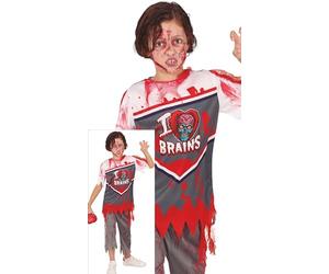 FIESTAS GUIRCA Déguisement Zombie Quarterback pour Garçons - Uniforme de Rugby Football Américain - Costumes d'Halloween pour Garçons Âge 10-12 Ans