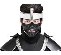 FIESTAS GUIRCA | Demi-Masque Japonais (Taille Unique) - Accessoire de Costume de Ninja pour Halloween et Fêtes à Thème d'Anime - Noir