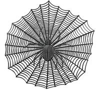 FIESTAS GUIRCA Dessous de plat en toile d'araignée noire (38 cm) - Décoration de table pour fêtes d'Halloween terrifiantes - Idéal pour les fêtes effrayantes - Noir