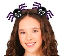 FIESTAS GUIRCA | Diadème Araignée Noire (Taille Unique) - Accessoire de Costume pour Halloween et Fêtes Animalières - Idéal pour Enfants et Adultes - Diadème Araignée pour Célébrations - Noir