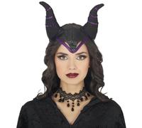 FIESTAS GUIRCA | Diadème de Cornes Maléfiques (Taille Unique) - Accessoire pour Costume de Sorcière ou Démon pour Halloween et Fêtes Médiévales - Idéal pour Femme Adulte - Contes et Fées - Noir