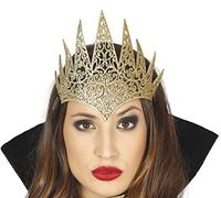 FIESTAS GUIRCA | Diadème de Reine Dorée (Taille Unique) - Accessoire de Déguisement pour Fêtes Médiévales, Contes de Fées et Journée du Livre - Idéal pour Femme Adulte - Or