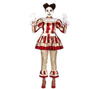 FIESTAS GUIRCA | Disfraz de Payaso Rayado pour Adulte (38-40/M) - T-shirt et Pantalon - Costumes de Clown pour Halloween, Carnaval et Fêtes Déguisées - Idéal pour Adultes - Beige et Beige