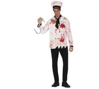 FIESTAS GUIRCA | Double Crochet Ensanglanté en Plastique (33 cm) - Arme Blanche Fausse pour Costume de Tueur ou Vilain - Idéal pour Halloween et Fêtes d'Horreur - Tous les Utilisateurs - Multicolore
