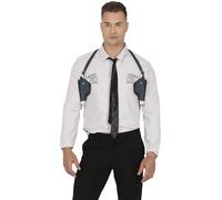 FIESTAS GUIRCA | Double Holster avec Sobaquera - Accessoire de Costume de Policier pour Fêtes et Célébrations - Idéal pour Halloween et Carnaval - Arme en Jouet pour Enfants et Adultes - Marron