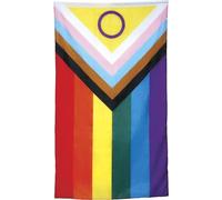 FIESTAS GUIRCA Drapeau inclus arc-en-ciel (90 x 150 cm) - Décoration de fête pour fêtes et célébrations de la diversité et de la fierté - Idéal pour les événements inclusifs - Multicolore