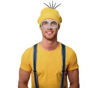 FIESTAS GUIRCA | Ensemble Bonnet et Lunettes de Nain pour Adultes (Taille Unique) - Accessoire de Déguisement pour Fêtes de Carnaval et Halloween - Idéal pour Cosplay - Unisexe - Jaune et Argent