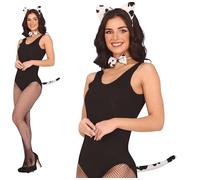 FIESTAS GUIRCA Ensemble dalmatien serre-tête, nœud papillon et queue (taille unique) - Accessoire de déguisement pour femme adulte - Idéal pour les fêtes d'animaux et les enterrements de vie de jeune