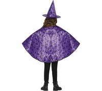 FIESTAS GUIRCA Ensemble de déguisement de sorcière pour enfant (50 cm) - Cape et bonnet pour Halloween et fêtes de sorcière - Accessoire idéal pour garçons et filles - Violet