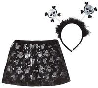 FIESTAS GUIRCA Ensemble tutu avec tutu et accessoires de déguisement pour enfants et adultes pour Halloween et fêtes squelettiques Noir 30 cm