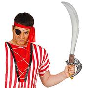 FIESTAS GUIRCA | Épée de Pirate des 7 Mers (72 cm) - Accessoire de Déguisement pour Corsaires Flibustiers Carnaval Halloween Mascarades Fêtes Enfants Adultes - Argenté