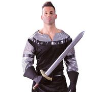 FIESTAS GUIRCA | Épée de Roi Médiéval Factice (85 cm) - Accessoire pour Costume de Chevalier, Guerrier, Prince, Reine, Carnaval, Halloween, Fêtes à Thème - Adulte Enfant - Argenté