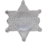 Etoile de Sheriff I Broche Argenté Badge Plastique I Déguisement Cowboy I Accessoire Wild West I Cosplay Carnaval Halloween I Jeu De Rôle