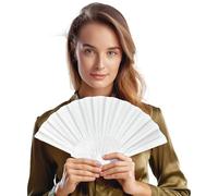 FIESTAS GUIRCA Éventail blanc - Accessoire de déguisement pour fêtes culturelles, carnaval et Halloween - Idéal pour les fêtes et événements - Blanc