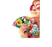 éventail papier hawaï toucan perroquet hibiscus - guirca 16092 Multicolore