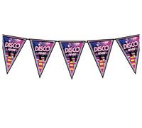 FIESTAS GUIRCA | Fanion Disco Fever (3m/20x30 cm) - Décoration en Papier pour Fêtes de Graduation - Idéal pour Célébrations et Thèmes Disco - Multicolore