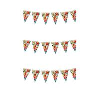 FIESTAS GUIRCA | Fanion Hawaii (3m/19x27 cm) - Décoration en Papier pour Fêtes de Graduation et Été - Idéal pour Célébrations Hawaïennes et Thématiques de Plage - Multicolore